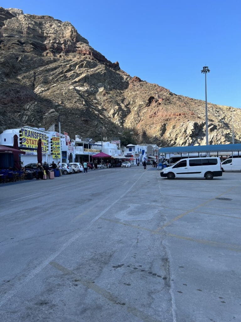 The ferry port at Santorini