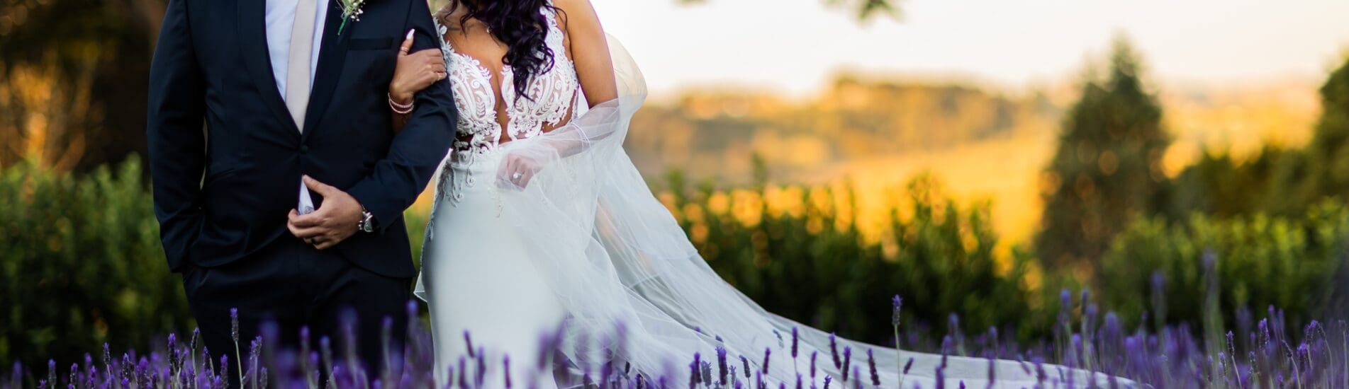 Romantic wedding in the lavender fields
