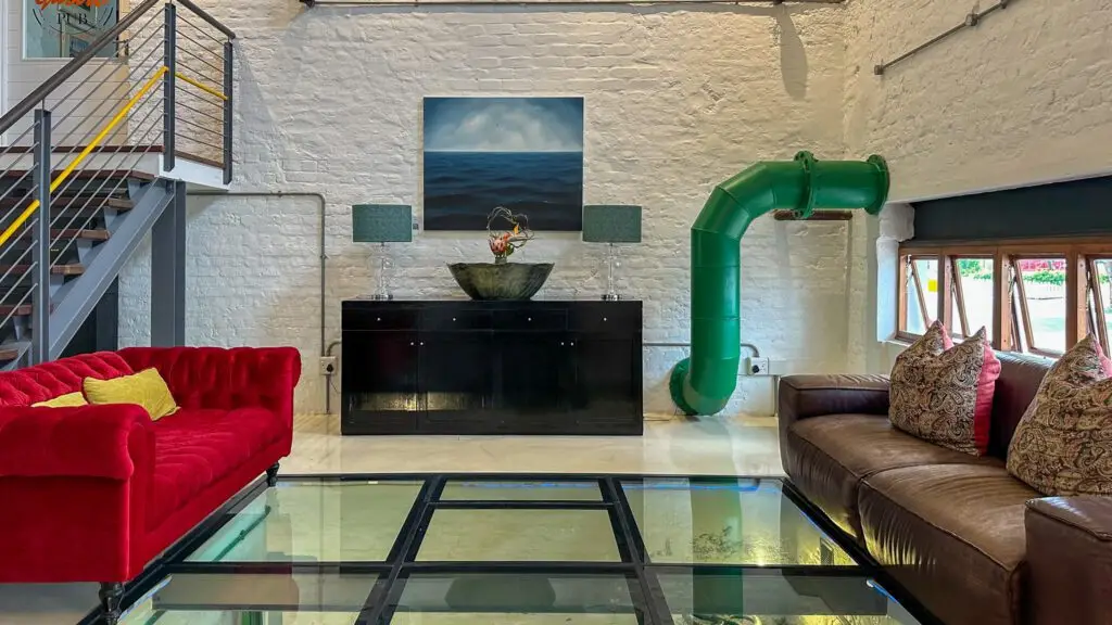 The Turbine Hotel and Spa entrance with glass floor
