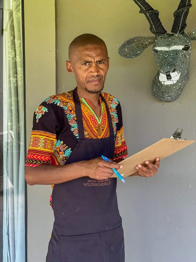 The head chef at wildehondekloof, Andre Goliath