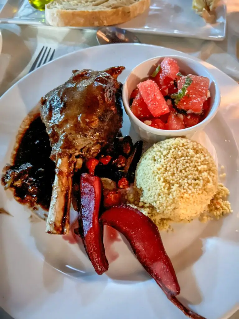 The delicious prepared Klein Karoo Lamb Shank
