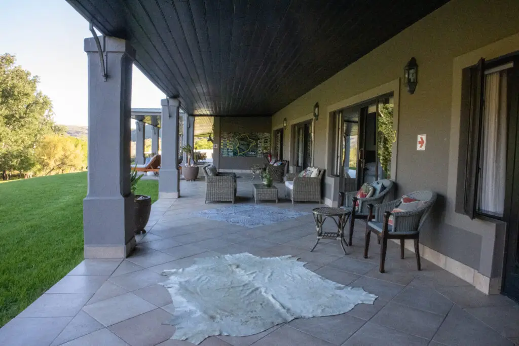 Large open patio for the deluxe rooms
