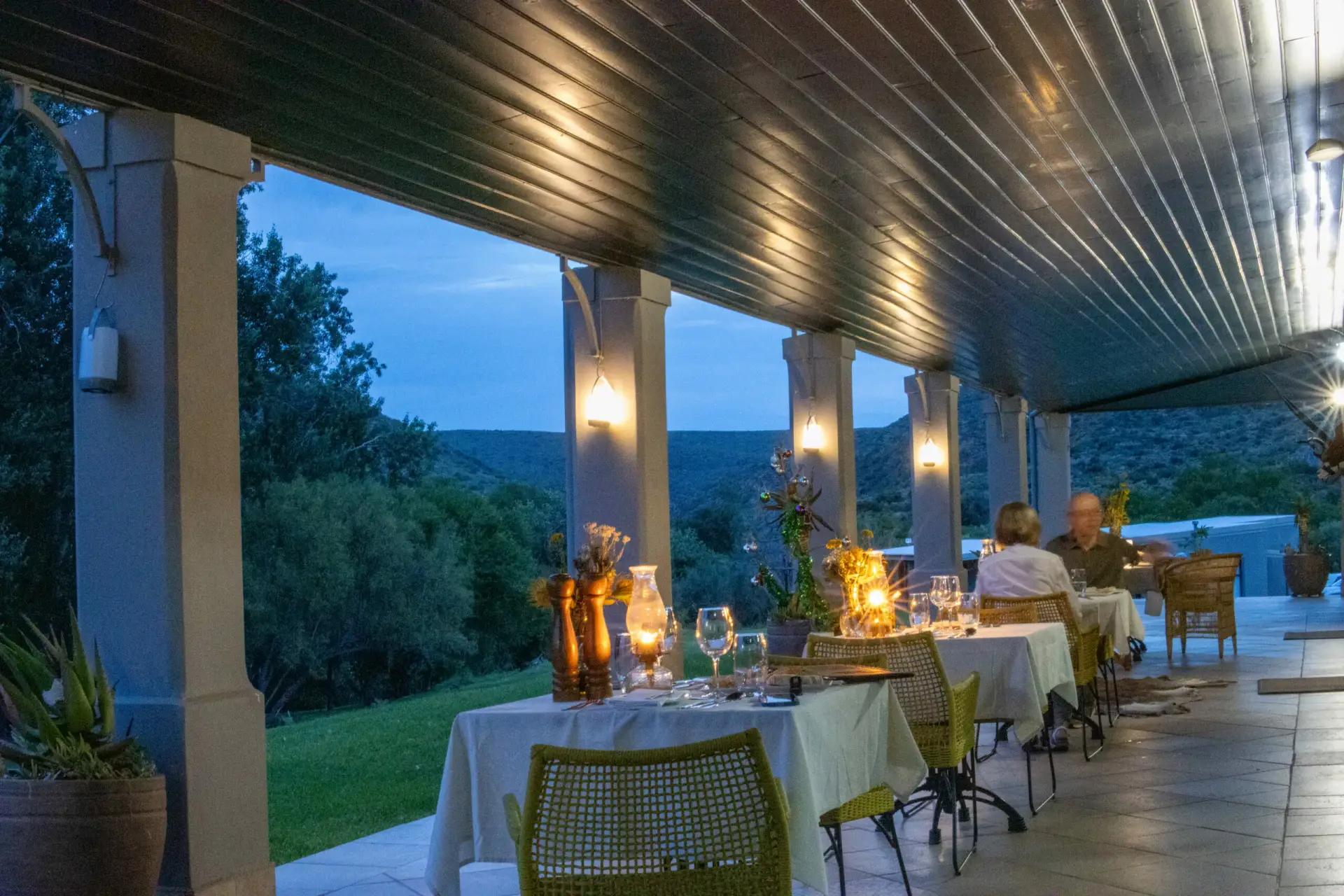 A romantic dinner setting Wildehondekloof, Oudtshoorn, South Afrika