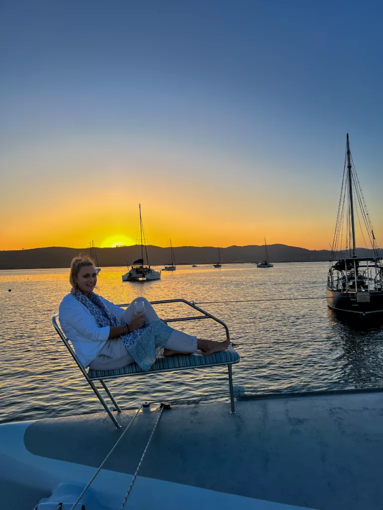 A sunset cruise on a catamaran in Knysna