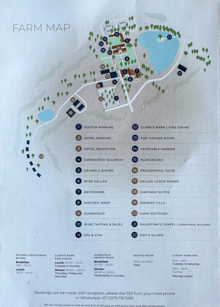 The farm map of Vergenoegd Estate