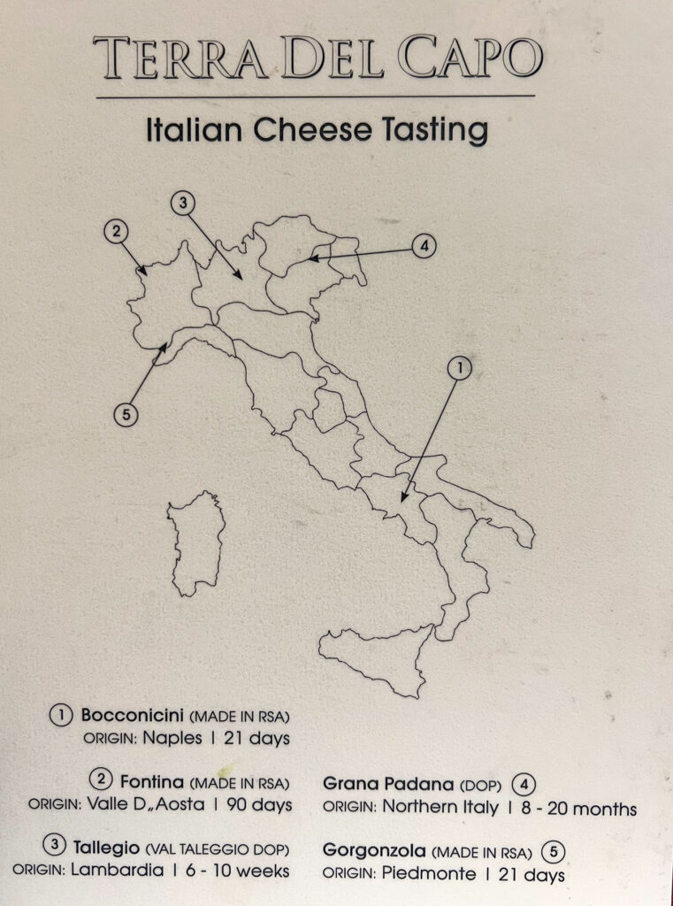 The cheese and wine pairing map of Italy