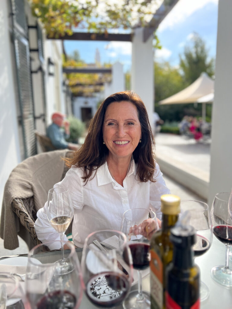 Petra enjoying lunch at the Manor House - Anthonji Rupert Wine Farm