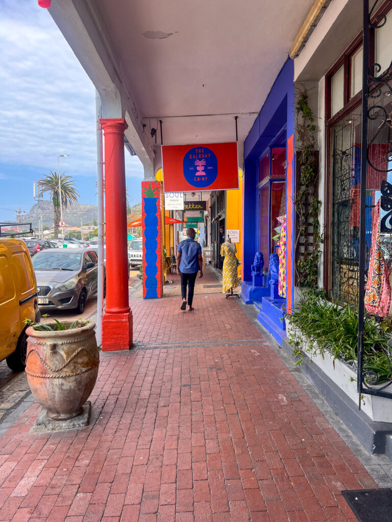 The shopping street walk way in Kalk Bay