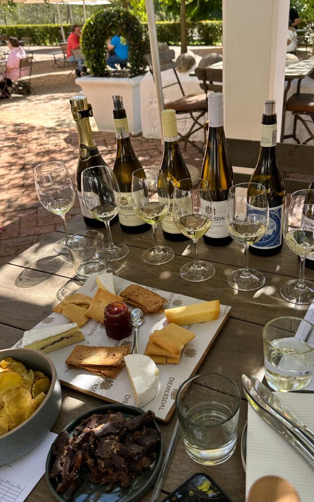 The wine tasting we enjoyed at Diemersdal wine farm