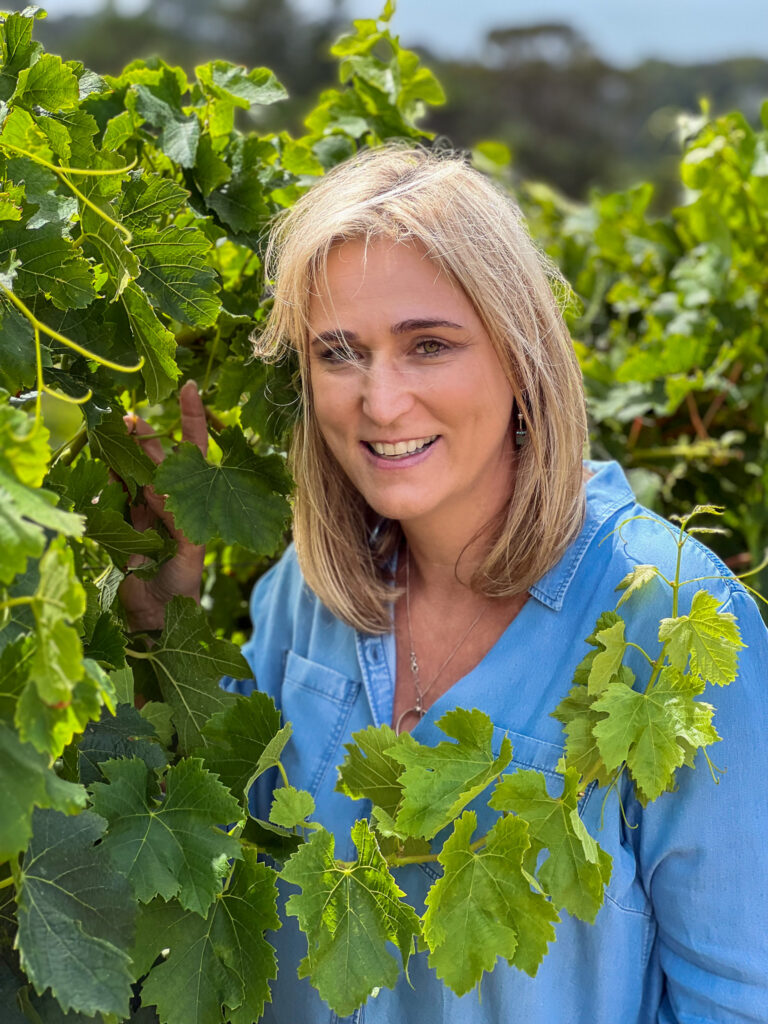 The best place to take portrait photos in a wine yard