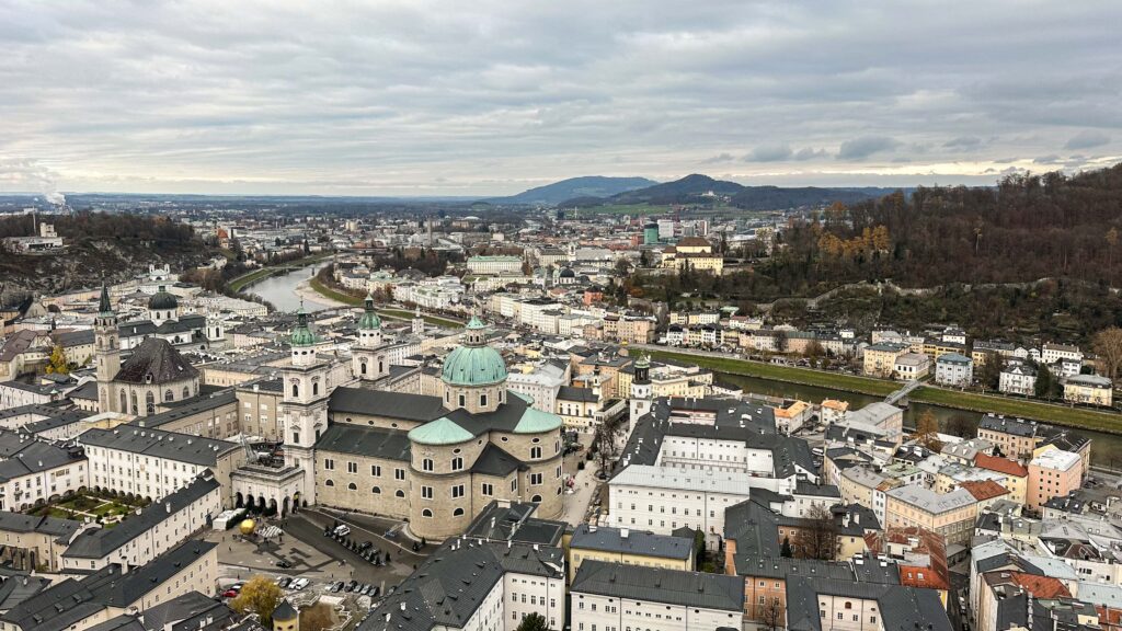Blick auf Salzburg, Festung Hohensalzburg,