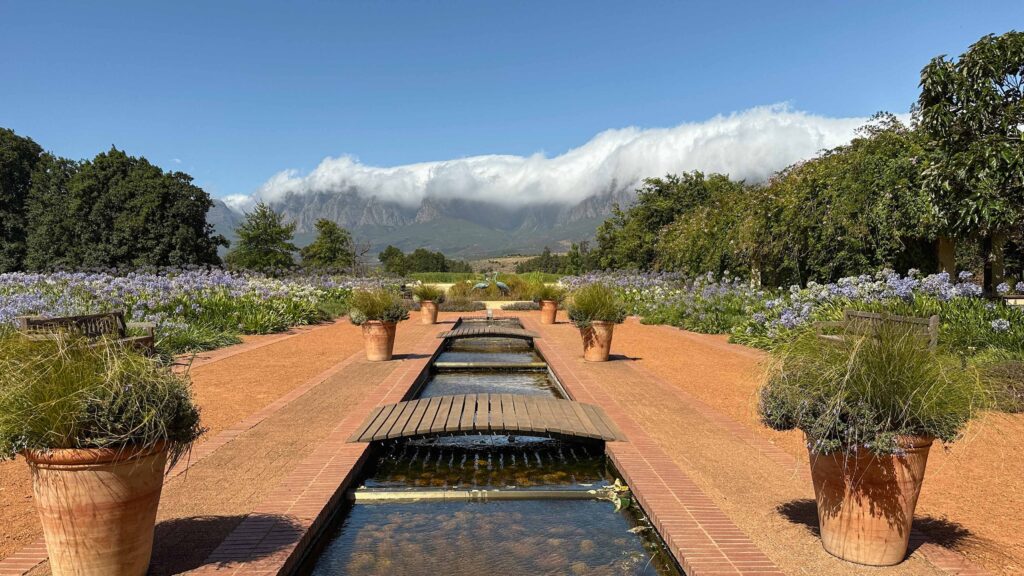 Vergelegen Wine Estate, Aussicht von der Vergelegen Weinfarm Südafrika, South Africa