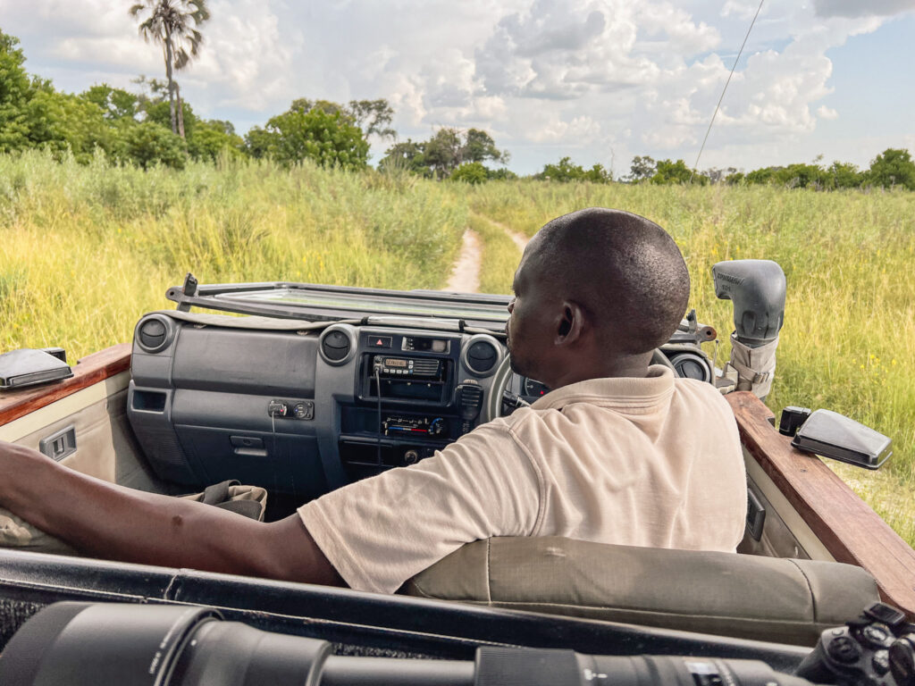 Game ranger Carter on safari in Botswana