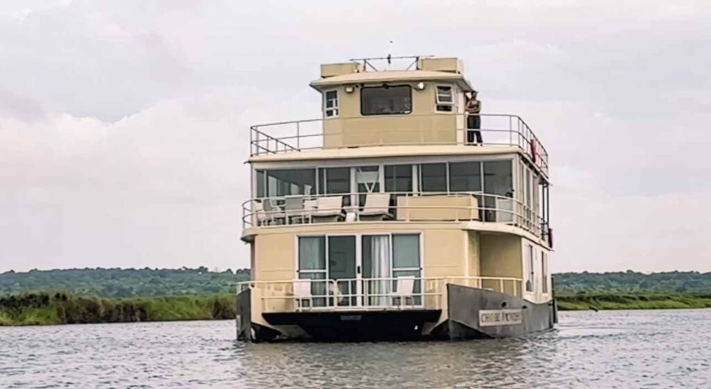 Chobe Princess house boat cruising along the Chobe River