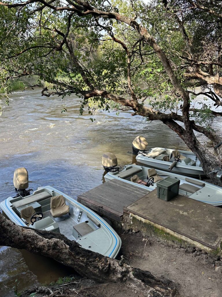 Boats at the Ichingo Chobe River Lodge